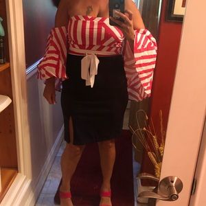 Pink, blue & white dress size 12